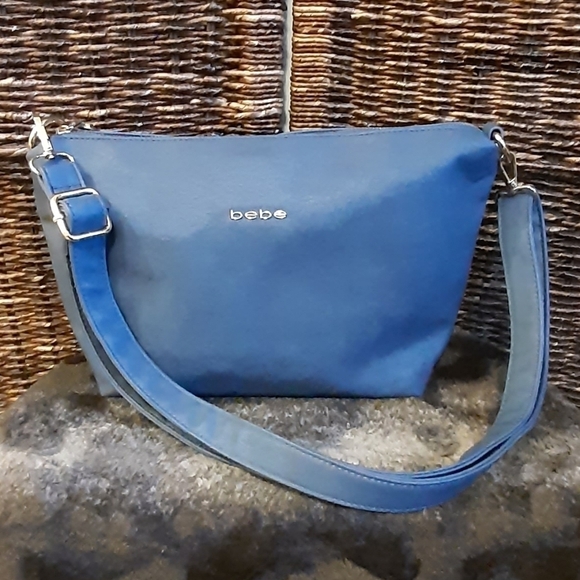 Bebe 90s Y2K Blue Crossbody Bag Strap Convertible Shoulder Handbag Boho Blue - Picture 1 of 13